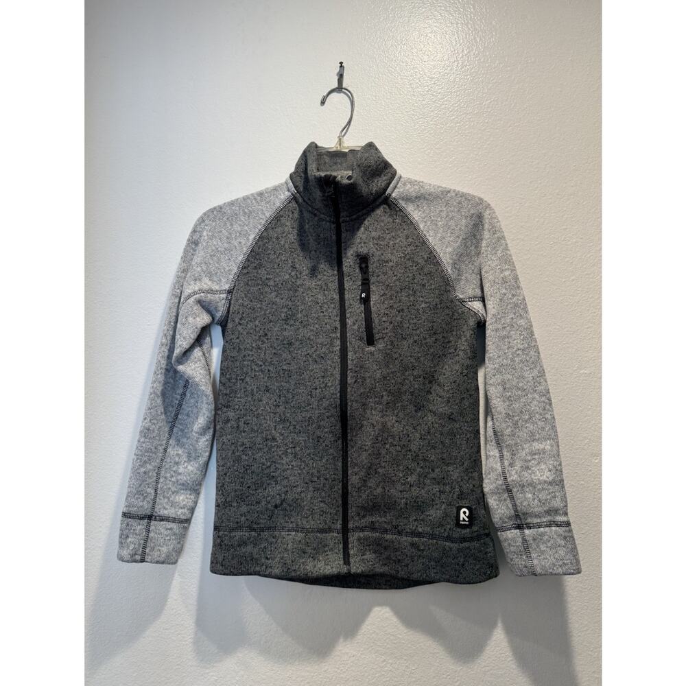 REIMA Jacket‎ Kids Size 140 10Y Gray Fleece Zip Two Tone Long Sleeve